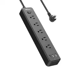 Walmart JcBlaon Surge Protector Power Strip USB Ports 6ft Extension Cords Low Profile Flat Plug, Black offer