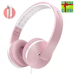 Walmart Kids Headphones for School, Seenda Lightweight Foldable On-Ear Headphones with Microphone offer