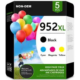 Walmart 5-Pack 952 XL Ink Cartridge Compatible for HP 952 Ink Black*2 Cyan*1 Magenta*1 Yellow*1 High Yield offer