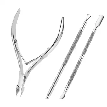 Walmart Huauoo 3-Piece Stainless Steel Cuticle Nipper Kit with Full Jaw Nipper, Pusher & Remover, Silver offer