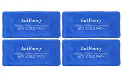 Walmart LotFancy Ice Pack for Injuries, 4 Pcs Reusable Soft Hot Cold Gel Pack for First Aid, 10.5 x 5 Inches offer