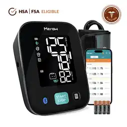 Walmart Meraw Cedar Arm Blood Pressure Monitor, Bluetooth Enabled, Automatic, Fits Arm 8.716.5, Black offer