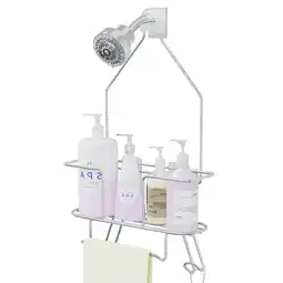 Walmart TreeLen Hanging Metal Shower Caddy over Shower Head, Rustproof Bathroom Organizer offer