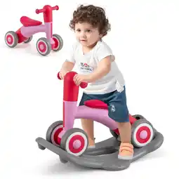 Walmart Costway 3 in 1 Rocking Horse with Detachable Balance Board and Height Adjustable Seat Navy&Yellow offer
