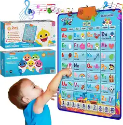 Walmart Just Smarty Toddler Baby Shark Educational Poster, Blue offer