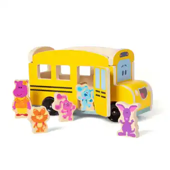 Walmart Melissa & Doug Blues Clues & You Wooden Pull-Back School Bus offer