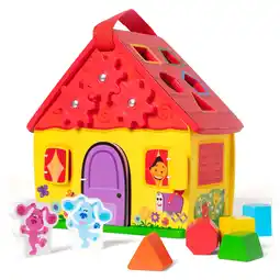 Walmart Melissa & Doug Blue's Clues & You! Wooden Take-Along House Shape Sorter Activity Play Set (8 Pieces) offer