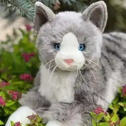 Walmart Auswella Plush Tabby Cat: Your 19-Inch Plush Companion- Stuffed Animal Grey Tabby Cat Plushie offer
