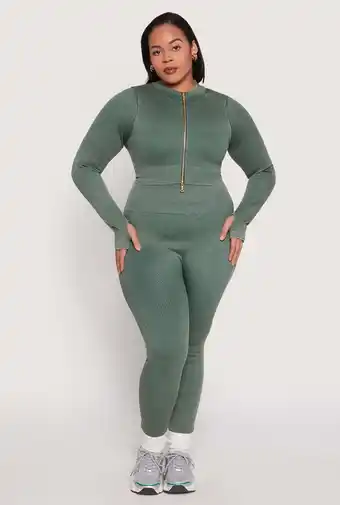 Walmart Womens Plus Size Daisy Compression Rib Acid Wash Leggings offer