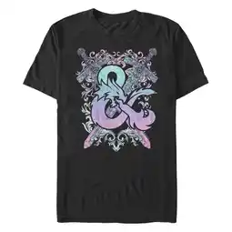 Walmart Men's Dungeons & Dragons Pastel Rainbow Sword & Fire Logo Graphic Tee Black Large offer