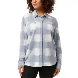 Walmart 32 Degrees Women's 4-way Stretch Soft Button-Up Shirt-Gray / S offer