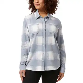 Walmart 32 Degrees Women's 4-way Stretch Soft Button-Up Shirt-Gray / S offer