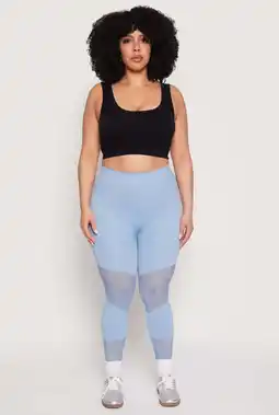Walmart Womens Plus Size Fishnet Detail Seamless Leggings offer