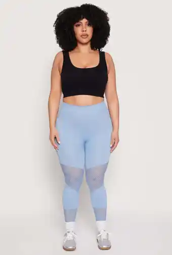 Walmart Womens Plus Size Fishnet Detail Seamless Leggings offer