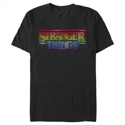 Walmart Men's Stranger Things Sparkling Rainbow Logo Graphic T-Shirt offer