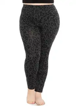 Walmart Stretch Is Comfort Women's Polyester Plus Size Leggings Black Cheetah 5X offer