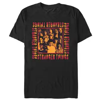 Walmart Men's Stranger Things Orange Group Shot Boxed Up Graphic T-Shirt offer