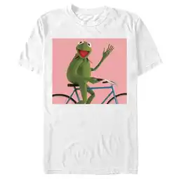 Walmart Men's The Muppets Kermit Bike Wave Graphic Tee White Small offer