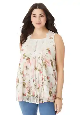 Walmart Roaman's Women's Plus Size Angel Chiffon Blouse offer