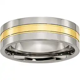 Walmart Titanium Yellow IP-plated Grooved 7mm Polished Band offer
