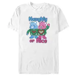 Walmart Men's Care Bears Christmas Cheer Bear and Grumpy Bear Naughty or Nice Graphic Tee White X Large offer