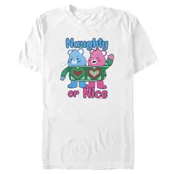 Walmart Men's Care Bears Christmas Cheer Bear and Grumpy Bear Naughty or Nice Graphic Tee White X Large offer