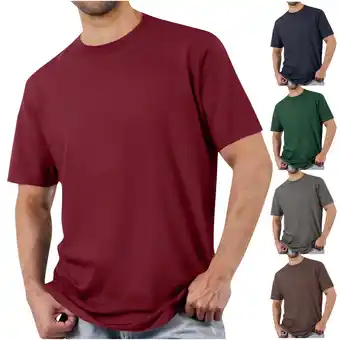 Walmart Fanxing Mens Cotton Tshirts Men Beige Comfort Short Sleeve Tees Athletic Fit Gym to Streetwear XXL offer