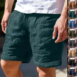 Walmart Fanxing Mens Cotton Shorts Summer Beach Shorts Outdoor Casual Shorts Black,XXL offer