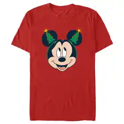 Walmart Men's Mickey & Friends Christmas Tree Ears Graphic Tee Red X Large offer
