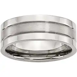 Walmart Stainless Steel Grooved 8mm Satin and Polished Band offer