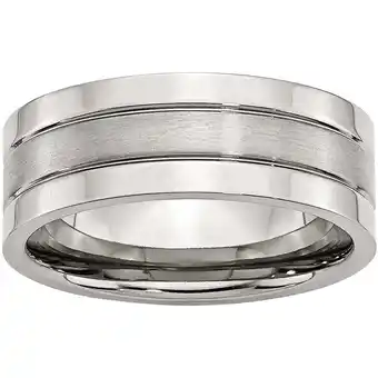 Walmart Stainless Steel Grooved 8mm Satin and Polished Band offer