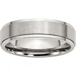 Walmart Stainless Steel Ridged Edge 6mm Brushed and Polished Band offer