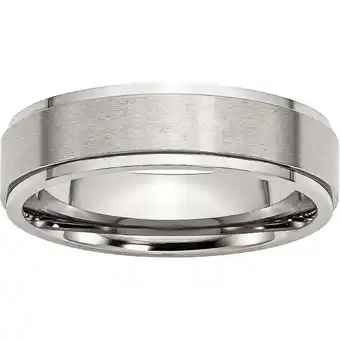 Walmart Stainless Steel Ridged Edge 6mm Brushed and Polished Band offer
