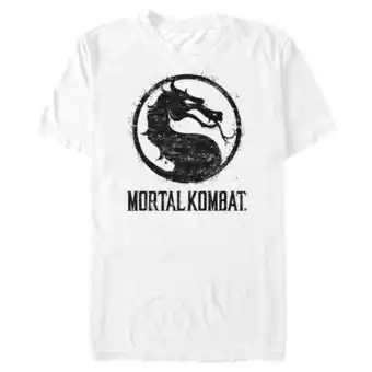 Walmart Men's Mortal Kombat Distressed Classic Logo Graphic Tee White Large offer
