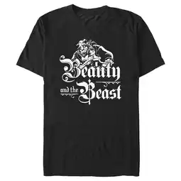 Walmart Men's Beauty and the Beast Black and White Logo Graphic Tee Black X Large offer
