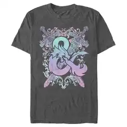 Walmart Men's Dungeons & Dragons Pastel Rainbow Logo Graphic Tee Charcoal Heather Small offer