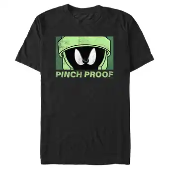 Walmart Men's Looney Tunes Distressed Marvin Pinch Proof Graphic Tee Black Medium offer