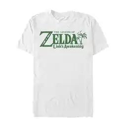 Walmart Men's Nintendo Legend of Zelda Link's Awakening Palm Logo Graphic Tee White Medium offer