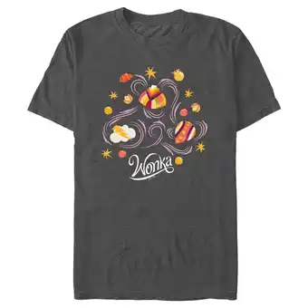 Walmart Men's Wonka Chocolates Graphic Tee Charcoal Heather Large offer
