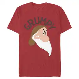 Walmart Men's Snow White and the Seven Dwarfs Grumpy Angry Portrait Graphic Tee Red Medium offer