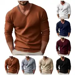 Walmart Fanxing Mens V Neck White T Shirts Under $10 Beige Slim Fit Casual Tees Gym to Streetwear L offer