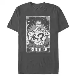 Walmart Men's Batman Riddler Tarot Graphic Tee Charcoal Heather Large offer