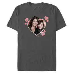 Walmart Men's Gilmore Girls Rory and Lorelai Photo Heart Graphic Tee Charcoal Heather X Large offer