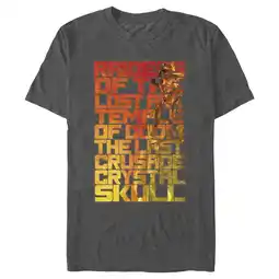 Walmart Men's Raiders of the Lost Ark Titles Poster Graphic Tee Charcoal Heather Medium offer