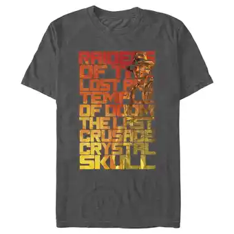 Walmart Men's Raiders of the Lost Ark Titles Poster Graphic Tee Charcoal Heather Medium offer