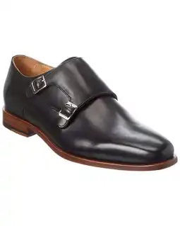 Walmart Curatore Double Monk Leather Loafer, 9, Black offer