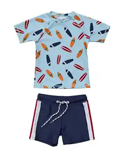 Walmart Snapper Rock boys Retro Surf Baby Swim Set, 3-6M, Blue offer