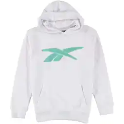 Walmart Reebok Boys Big Embroidered Logo Hoodie Sweatshirt, White, Big Kids (8-20), S (8) offer