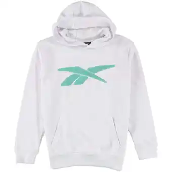 Walmart Reebok Boys Big Embroidered Logo Hoodie Sweatshirt, White, Big Kids (8-20), S (8) offer