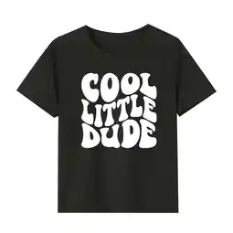 Walmart ZPWKLM ZPWKLM Casual Shirt For Infnat Letter Print Short Sleeve Crew Neck Top For Toddlers size 3-4T offer